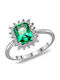 Kiriakos Gofas Ring with Stones made of White gold 14K