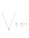 Kiriakos Gofas Set with Necklace & Earrings from White Gold 18K with Stones and Pearls