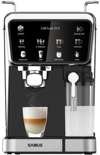 Samus Mașină de Espresso 1350W Presiune 20bar pentru Cappuccino Neagră
