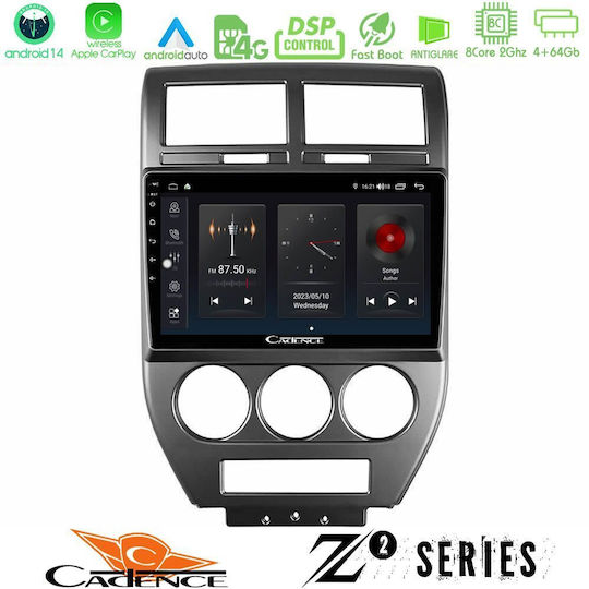 Bizzar Car Audio System for Jeep Compass / Patriot 2007-2008 (Bluetooth/USB/WiFi/GPS/Apple-Carplay/Android-Auto) with Touch Screen 10"