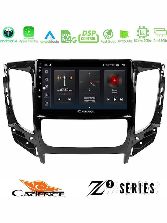 Bizzar Auto-Audiosystem für Fiat Vollrück Mitsubishi L200 2016 mit A/C (Bluetooth/USB/WiFi/GPS/Apple-Carplay/Android-Auto) mit Touchscreen 9"