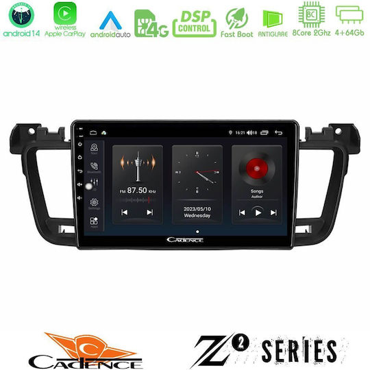 Bizzar Ηχοσύστημα Αυτοκινήτου για Peugeot 508 2010-2018 (Bluetooth/USB/WiFi/GPS/Apple-Carplay/Android-Auto) με Οθόνη Αφής 9"