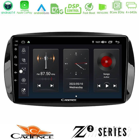 Bizzar Ηχοσύστημα Αυτοκινήτου για Smart ForTwo / ForFour 2015-2022 (Bluetooth/USB/WiFi/GPS/Apple-Carplay/Android-Auto) με Οθόνη Αφής 9"