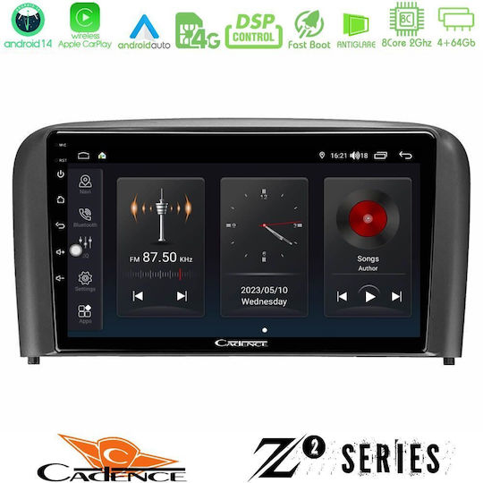 Bizzar Ηχοσύστημα Αυτοκινήτου για Volvo S80 1998-2006 (Bluetooth/USB/WiFi/GPS/Apple-Carplay/Android-Auto) με Οθόνη Αφής 9"