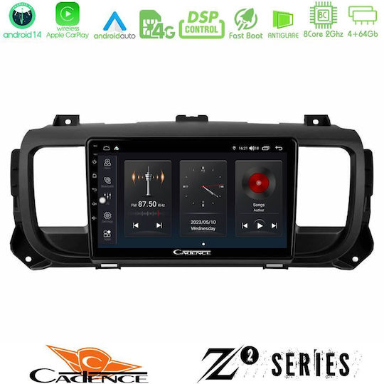 Bizzar Ηχοσύστημα Αυτοκινήτου για Peugeot Expert / Traveller Opel Vivaro Toyota Proace Citroen Jumpy 2016–2022 (Bluetooth/USB/WiFi/GPS/Apple-Carplay/Android-Auto) με Οθόνη Αφής 9"