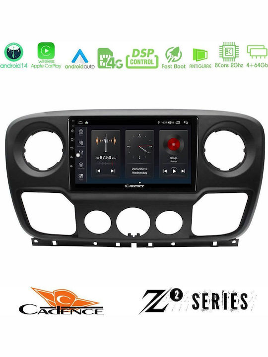 Bizzar Auto-Audiosystem für Opel Movano Renault Haupt- Nissan NV400 2010-2022 (Bluetooth/USB/WiFi/GPS/Apple-Carplay/Android-Auto) mit Touchscreen 10"