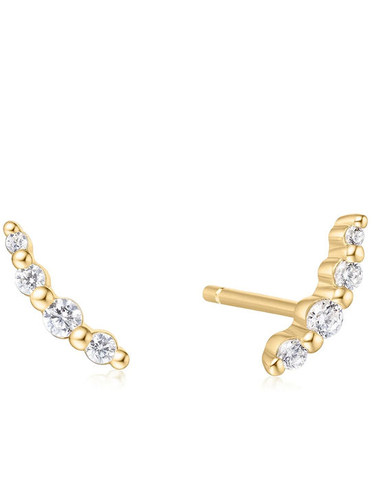 Ania Haie Stud Earrings Made of Silver Gold Plated with Stones