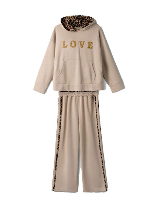 Evita Kids Sweatpants Set Beige 2pcs