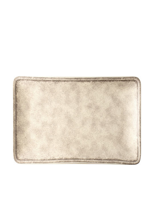 Lukanda Serving Platter Rectangular made of Porcelain Gray 36x24cm