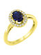 Kiriakos Gofas Single Stone from Gold 14K with Diamond