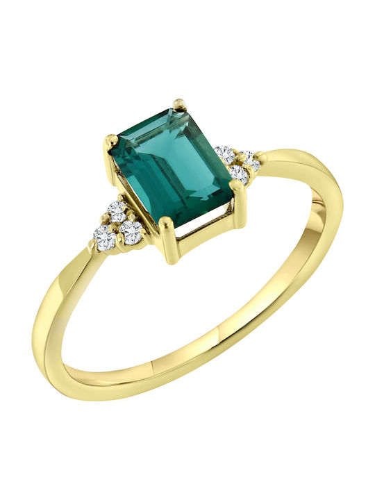 Kiriakos Gofas Single Stone from Gold 18K with Diamond