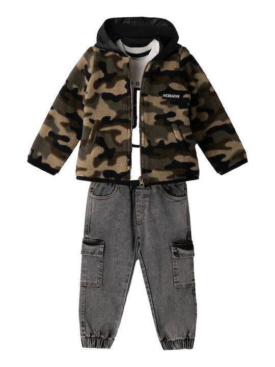 Kids' Set with Pants Winter 3pcs Khaki