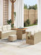 Garten- und Outdoor-Möbelsets 9 Stück Beige mit Kissen