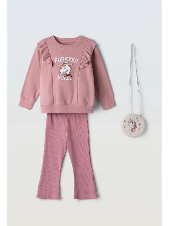 Kinder-Set mit Leggings Winter 3Stück Pink