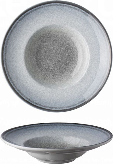 Lukanda Teller Nudeln aus Porzellan Gray mit Durchmesser 27cm 6Stück
