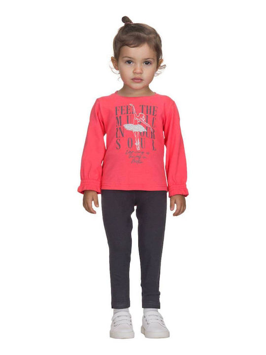 Joyce Kids' Set with Leggings Winter 2pcs Coral...