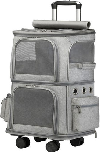 Denik Pets Dog/Cat Carrying Gray Trolley for 8kg Pets L61xW36xH26cm