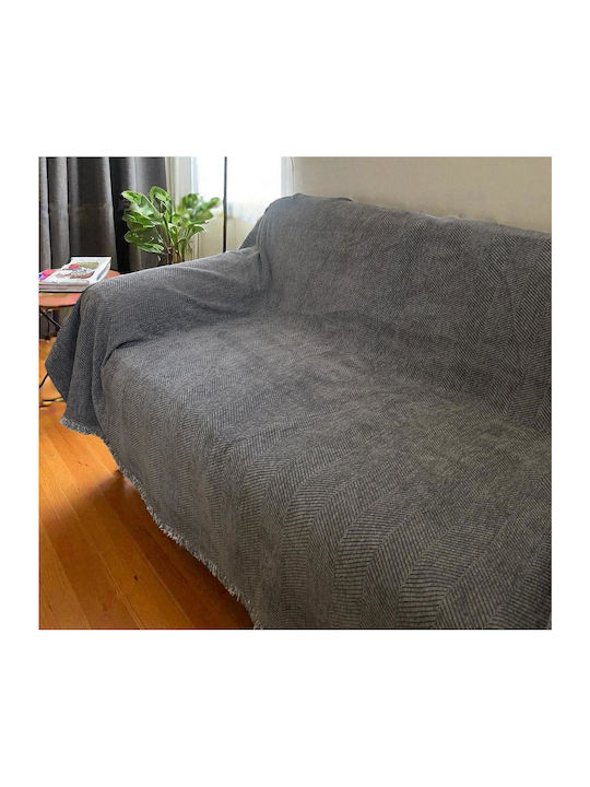 Linea Home Sofa Throw 2 Seater Chenille 180x240cm Grey