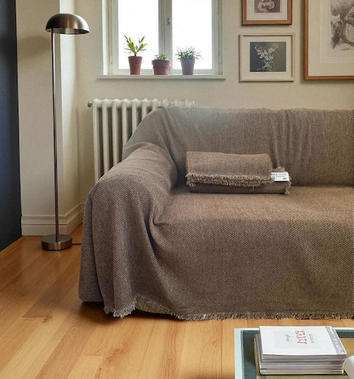 Linea Home Four-Seater Sofa Throw Chenille 180x320cm Mocha