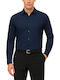 Long-sleeved Cotton Shirt Blue