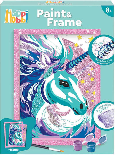 HappiHobbi Ζωγραφική Paint & Frame Paint by Numbers Fairytale Unicorn για Παιδιά 8+ Ετών