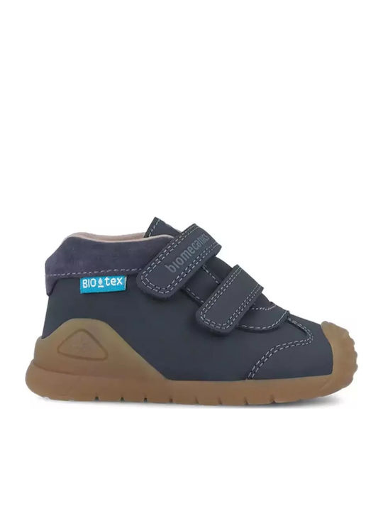 Anatomice Ghete Copii din Piele cu Velcro Albastru