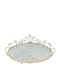 Keskor Metallic Round Decorative Tray with Mirror 39x37x10cm