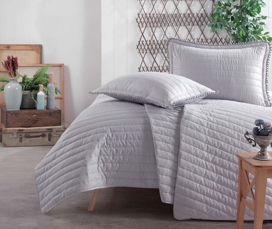 Clasy Home Κουβερλί Σετ Υπέρδιπλο Gray 240x260cm 3τμχ