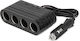 AMiO Φορτιστής Αυτοκινήτου 120W με Θύρες: 1xUSB 1xType-C 4xΑναπτήρα μαζί με Καλώδιο Ενσωματωμένο Μαύρο Χρώμα