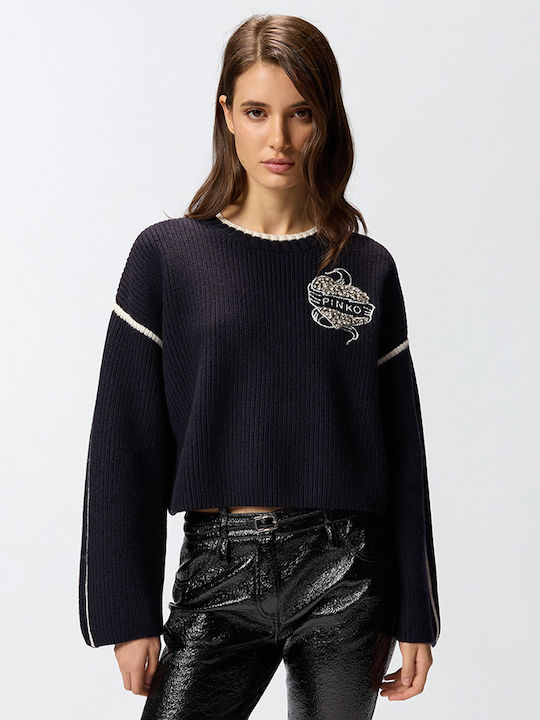 Alicudi Damen Pullover Wolle Blu/bianco