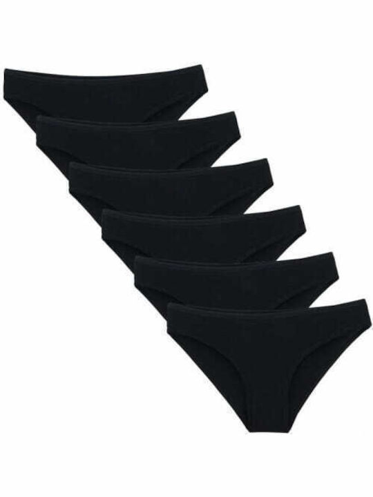Βαμβακερά Γυναικεία Slip MultiPack Μαύρο