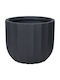 Marhome Übertopf Fiberglas Schwarz 44x44x36.5εκ.