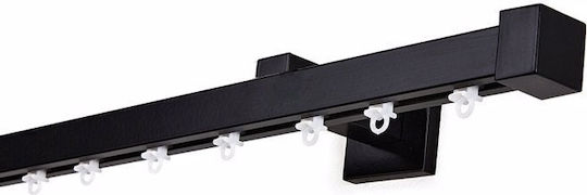 Einweg Vorhangschiene in Schwarz Farbe 240εκ. A301004