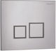 Flush Button Square Brillant Chrome