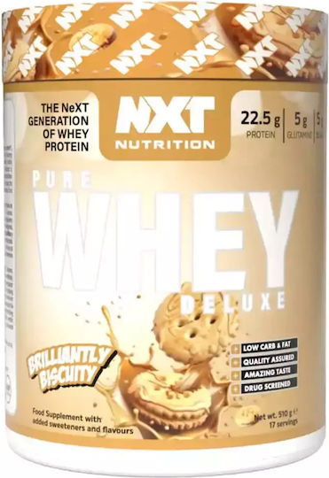 Nxt Nutrition Pure Whey Deluxe Πρωτεΐνη Ορού Γάλακτος με Γεύση Brilliantly Biscuity 510gr