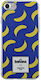 Bigben Connected Handyhülle iPhone SE 2020 8 7 Halbrigide Bananenmuster Blau