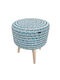 Stool For Living Room Wicker Blue 40x40x40cm
