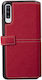 Façonnable Case Samsung Galaxy A70 Folio Sellier Lacquered Button Red