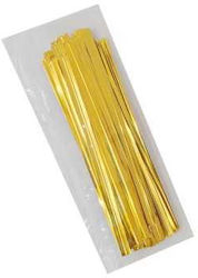 Χρυσά Συρματάκια Twist Ties 15εκ Κλεισιμο Σακούλας 100τεμ