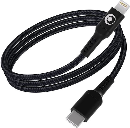 Bigben Connected Usb-c/lightning 3a Power Delivery 60w 1.2m Charging Transfer Cable Black