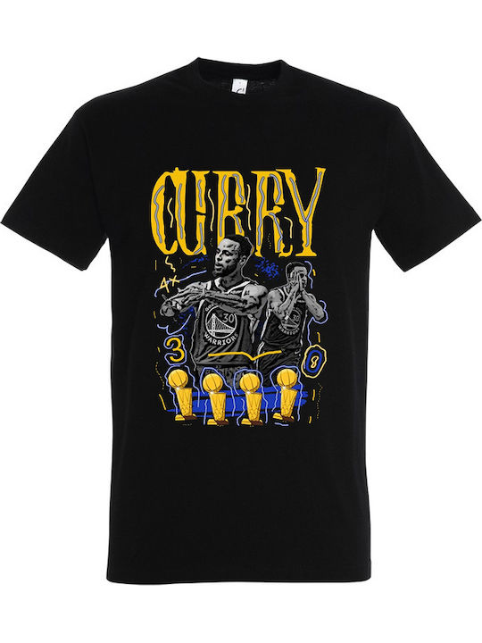 Ανδρικό Μπλουζάκι Stedman Μαύρο Σχέδιο Nba Steph Curry Dp4228