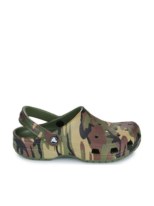 Crocs Classic Camouflage Γυναικεία Σαμπό Πράσινα