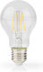 Nedis Bec LED E27 Formă A60 Economie de Energie 12W Stil Retro Transparent