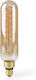 Nedis LED Spiral Filament Bulb E27 8.5W 600lm 2000K Dimmable T65 Gold