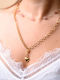 The Gem Stories Necklace Double with design Heart from Gold Plated Steel