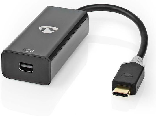 Nedis USB 3.2 Gen 1 USB-C Male to Mini DisplayPort Female Adapter 0.2m Black
