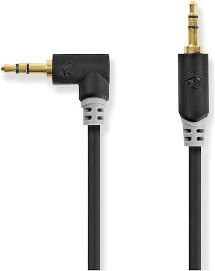 Nedis Stereo Audio Kabel Klinkenkabel 3,5mm Gerade Zu 3,5mm Gekröpft 1m Anthrazitgrau