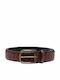 Men's Belt Leather Knitted Brown
