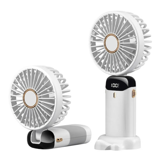 Portable Fan 5 Speeds N15 Usb-c 2a 1800mah Compact Lightweight Set Sticker White