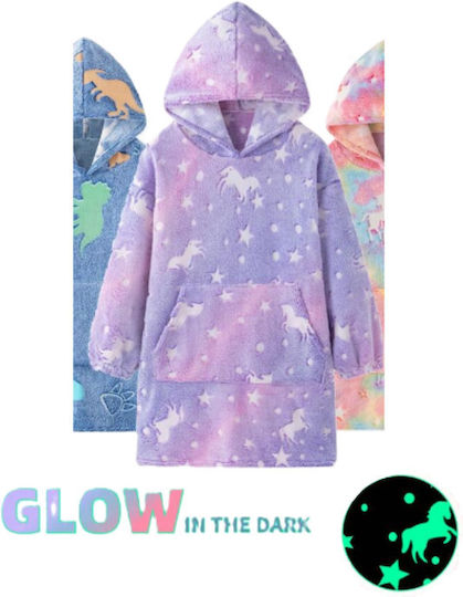 Κουβέρτα Fleece Φωσφορίζουσα Μωβ 160εκ.